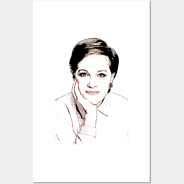 Julie Andrews Outline Wall Art by baranskini